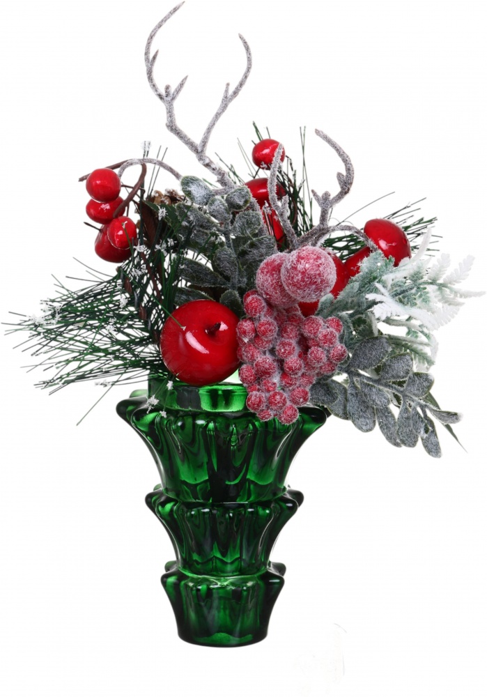 Подсвечник X-mas tree 9х11 см зеленый CY770063-M Sensio