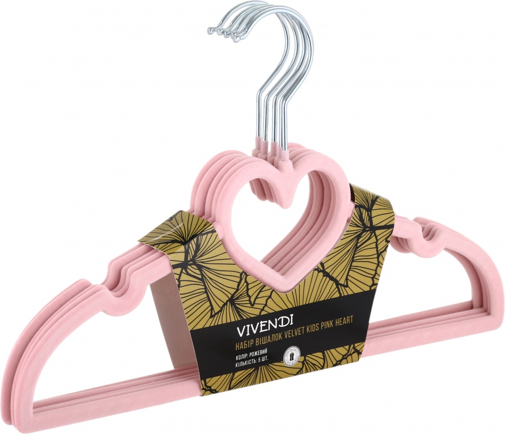 Набір вішалок Vivendi Kids Pink Heart 5 шт.