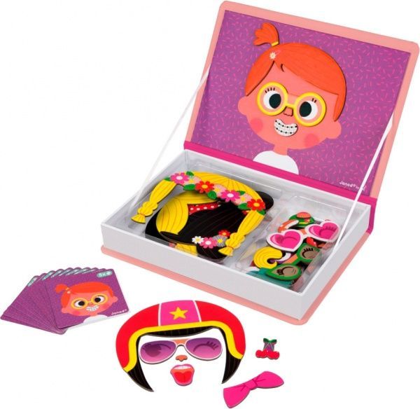 Игра настольная Janod Magneti'book Смешные лица (девочка) J02717