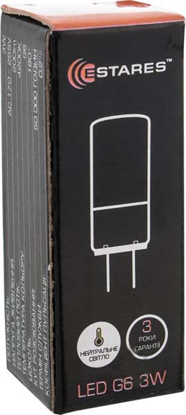 Лампа LED Estares G6 3 Вт холодне світло