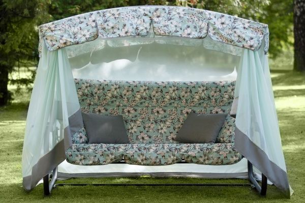 Гойдалка OLSA Турин-Преміум FLOWER 2442х1440х1810 мм сірі квіти 