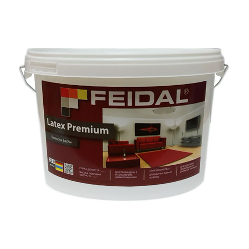 Фарба акрилова Feidal Latex Premium глибокий мат Біла 2,3л 