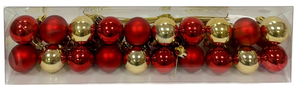 Шар новогодний глянцево-матовые 30 шт 3 см в ассортименте