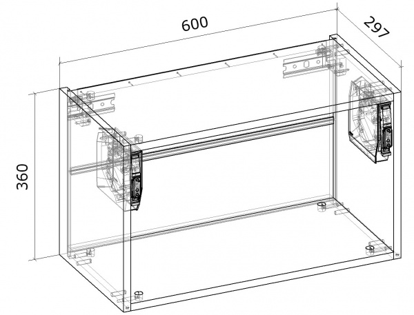 Шкаф верхний Грейд модифицированный с подъемником (ТОП) 600x360x300 мм белый 