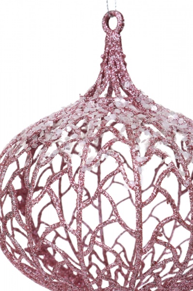 Куля новорічна HFF237P d 120 мм рожевий