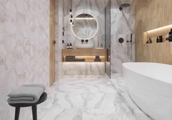 Плитка Golden Tile Fusion серый 112П8 60х60 