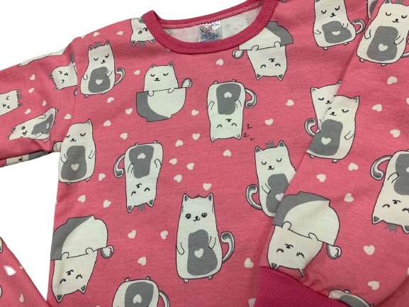 Піжама дитяча для дівчаток Моя планета КОТИ на рожевому р.86-92 рожевий