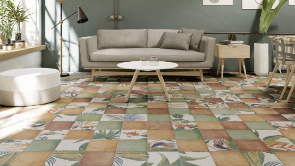 Плитка Mainzu Боттега Петчвуд Блу Ливс Декор 20x20 