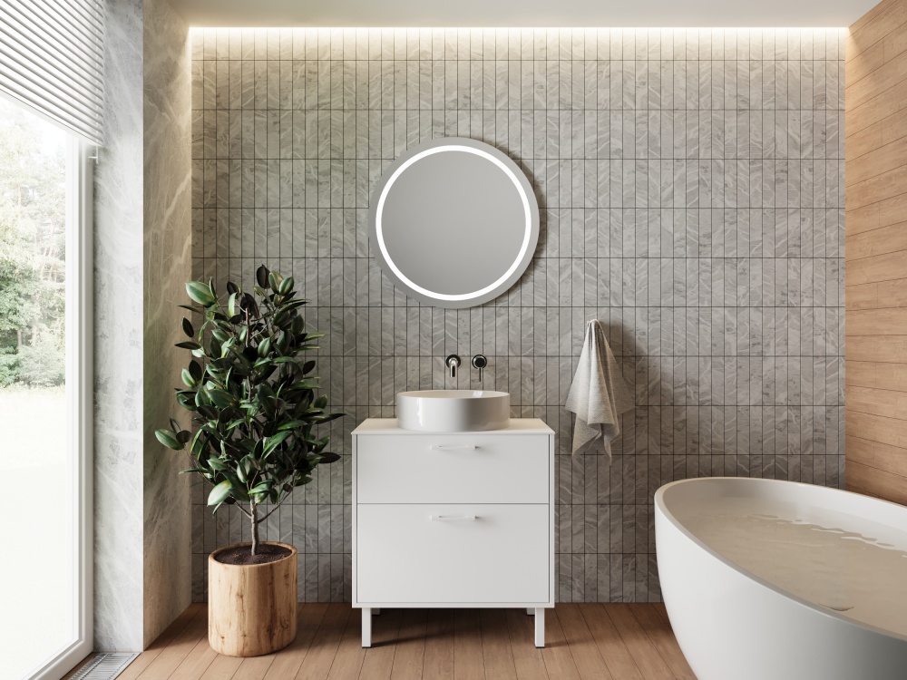 Тумба ЮВЕНТА Afina 80 см біла під стільницю або умивальник Piedra 80