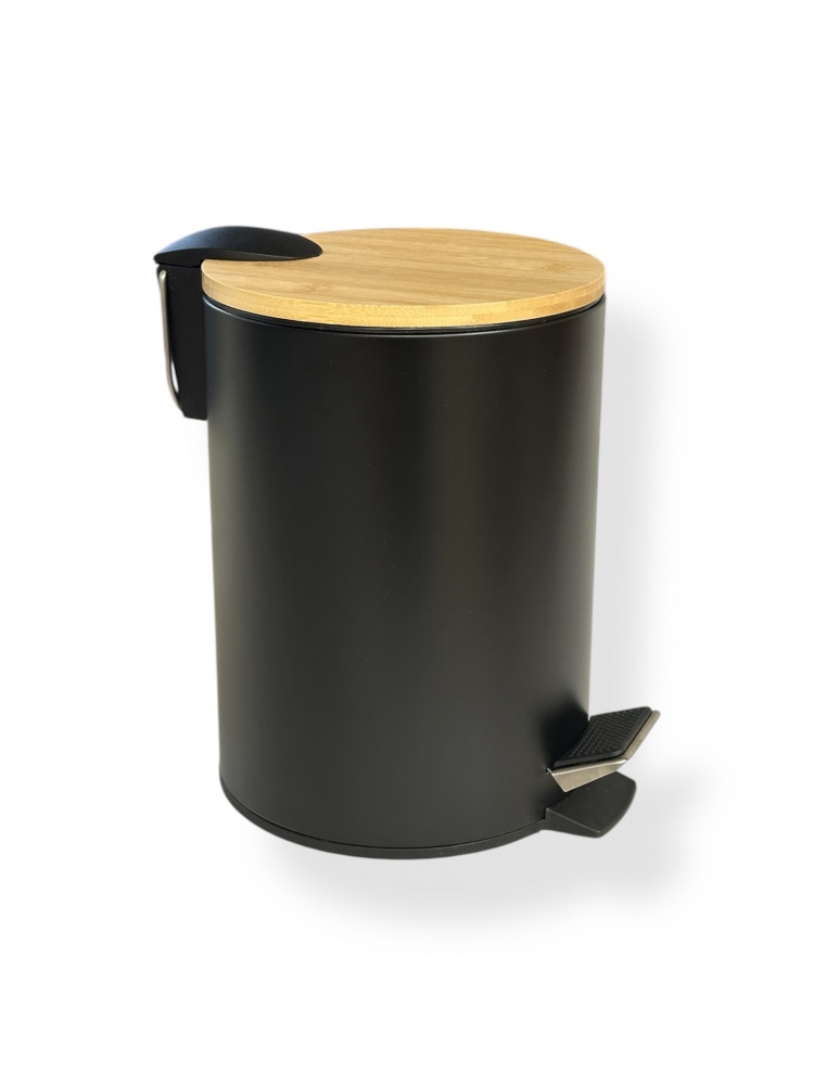 Ведро с педалью Fabrika BAMBOO BLACK для мусора 3 л