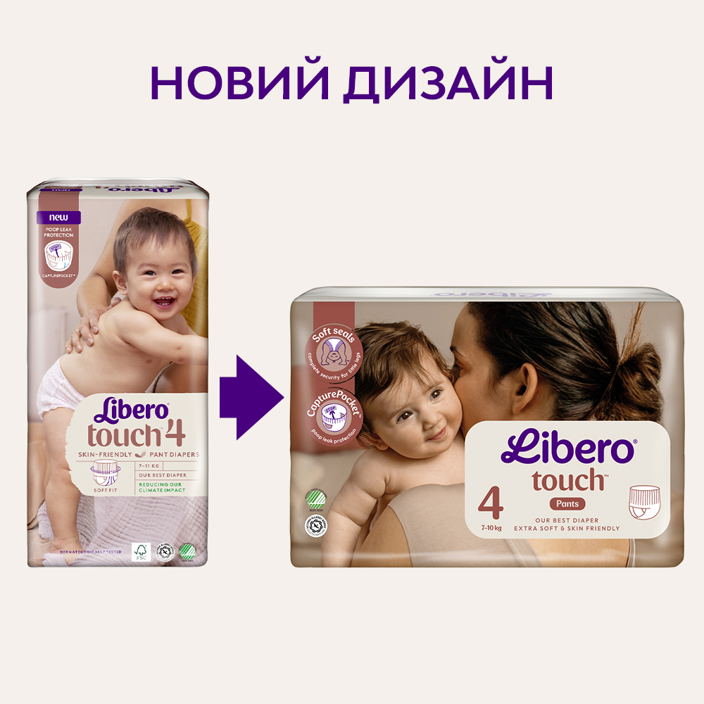 Подгузники-трусики Libero Touch 4 7-11 кг 29 шт.