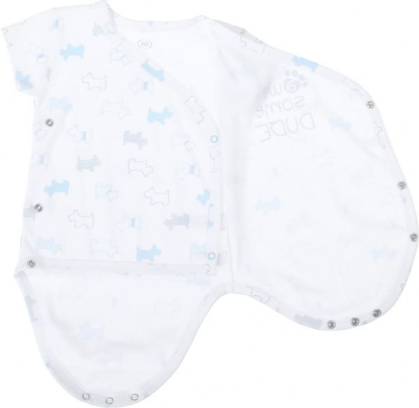 Боди детское Фламинго ясельное Собачки р.68 бело-голубой 141-222-13 