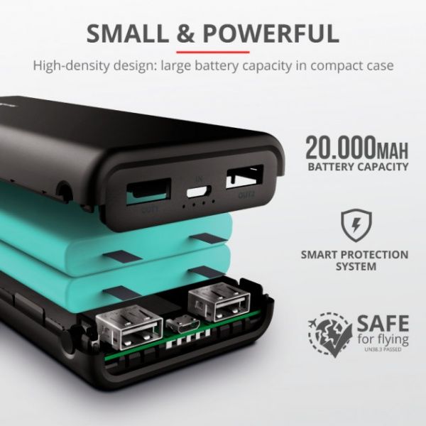 Внешний аккумулятор (Powerbank) Trust 20000 mAh black (23481) 