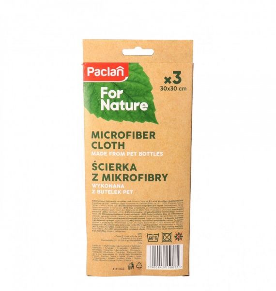 Салфетка универсальная Paclan For Nature 30х30 см 3 шт./уп. серый