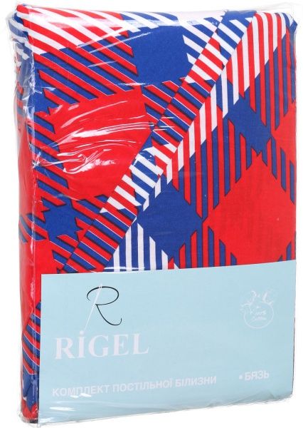 Комплект постельного белья Клетка 2 евро красный Rigel 