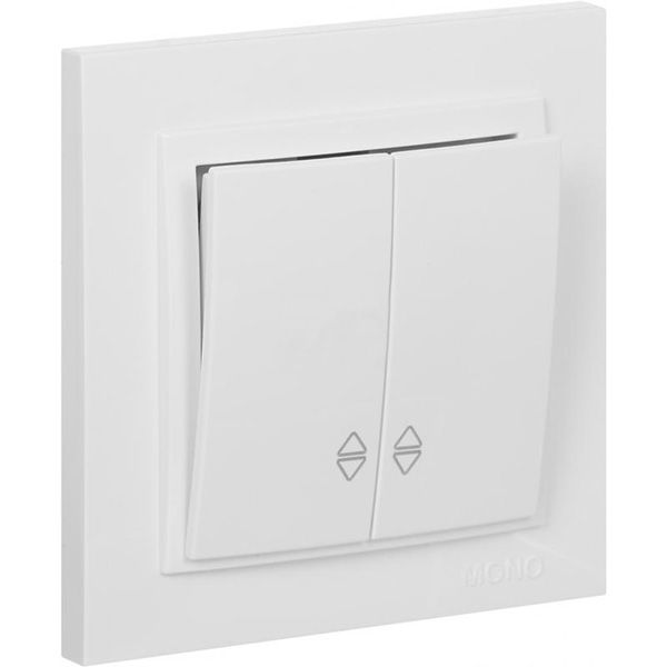 Вимикач прохідний двоклавішний Mono Despina без підсвітки 10 А 250В білий 102-190023-111