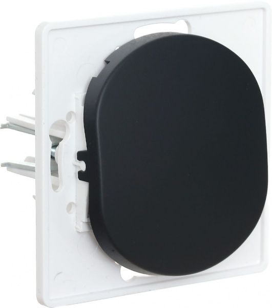 Вимикач одноклавішний Aling-Conel Eon без підсвітки 10 А 250В чорний E605.E1