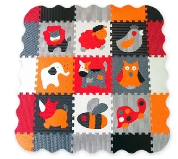 Килимок-пазл Lanor Веселий зоопарк з бортиком EVA 31,5х31,5 см