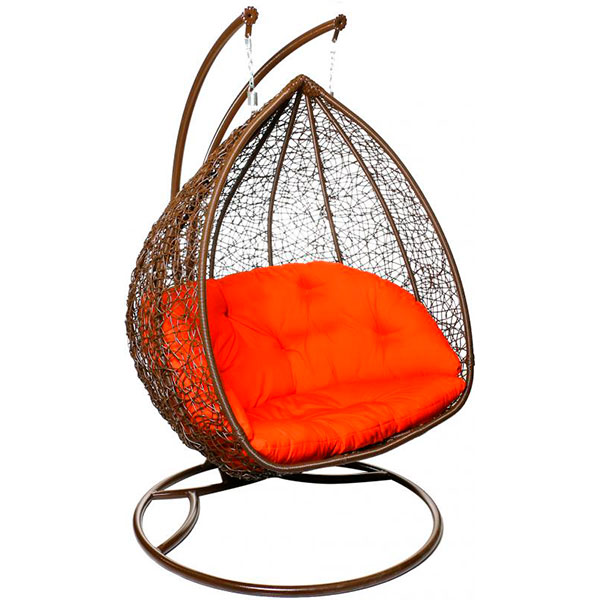 Кресло-кокон Indigo Луиза 2 коричневый с подушкой