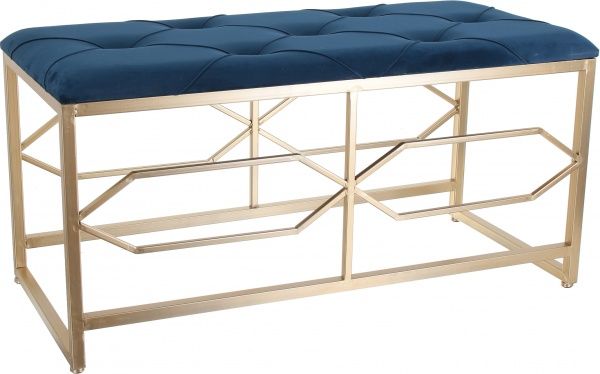 Банкетка декоративная 90х40х45 см синяя 