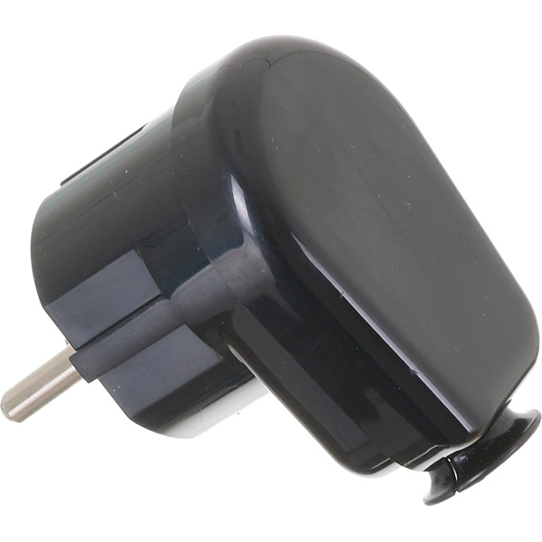 Электровилка угловая E.NEXT Uni-Schuko WT-16U K2 250В 16А пластик черный