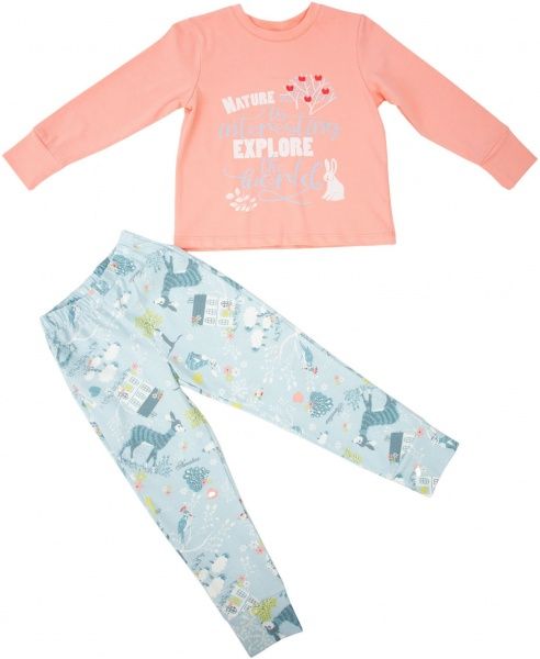 Пижама детская для девочки Roksana р.104-110 коралловый №1065/16808 