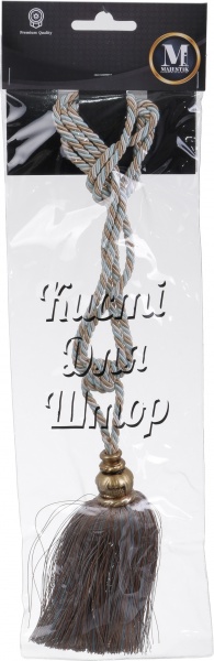 Подхват для штор 2019-56-K-85 кремовый/бирюзовый Majestic