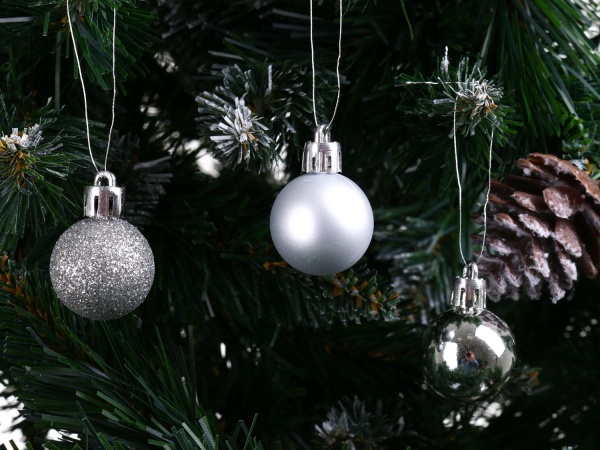 Набор елочных шаров серебряный CAN201010 d30 мм 12 шт./уп. 