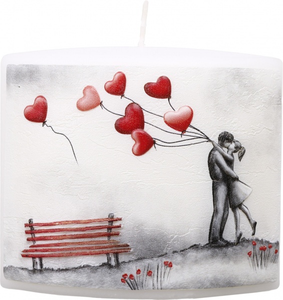 Свеча Эллипс Валентинка в ассортименте Pako-If