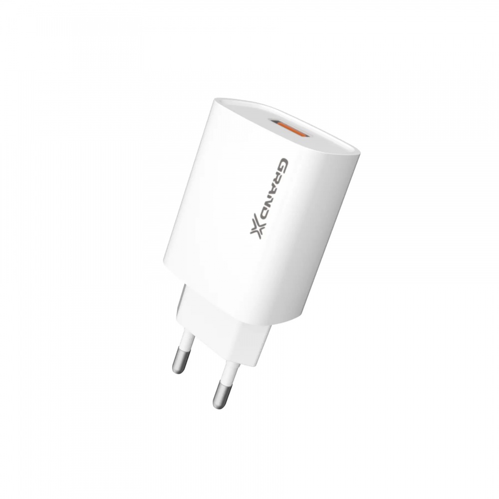 Зарядний пристрій Grand-X Quick Charge QС3.0 3.6V-6.5V 3A, 6.5V-9V 2A, 9V-12V 1.5A USB (CH-550W)