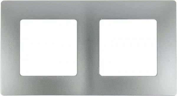 Рамка двухместная Legrand Etika универсальная алюминий 672552