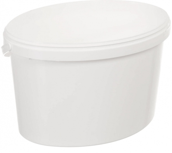 Відро Poliplast овальне з пластиковою ручкою (харчовий пластик) 10 л білий 