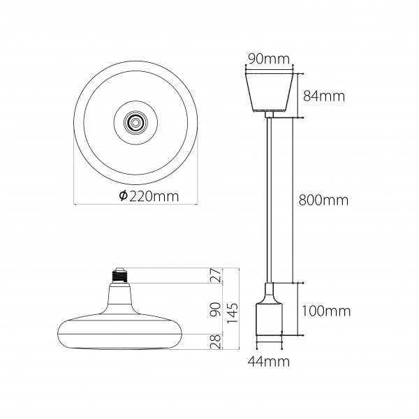 Люстра підвісна HOROZ ELECTRIC Sembol 1x12 Вт E27 білий 020-006-0012-010 