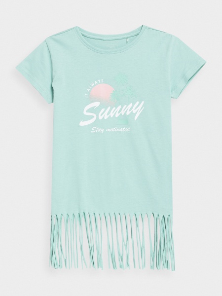 Футболка 4F TSHIRT F400 4FJSS23TTSHF400-47S р.140 зеленый