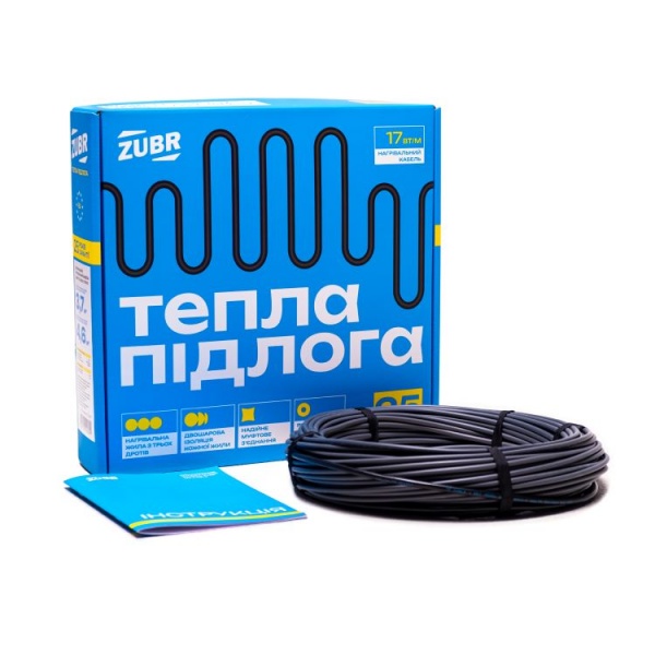 Нагрівальний кабель ZUBR DC Cable 17 / 1670 Вт 97 м