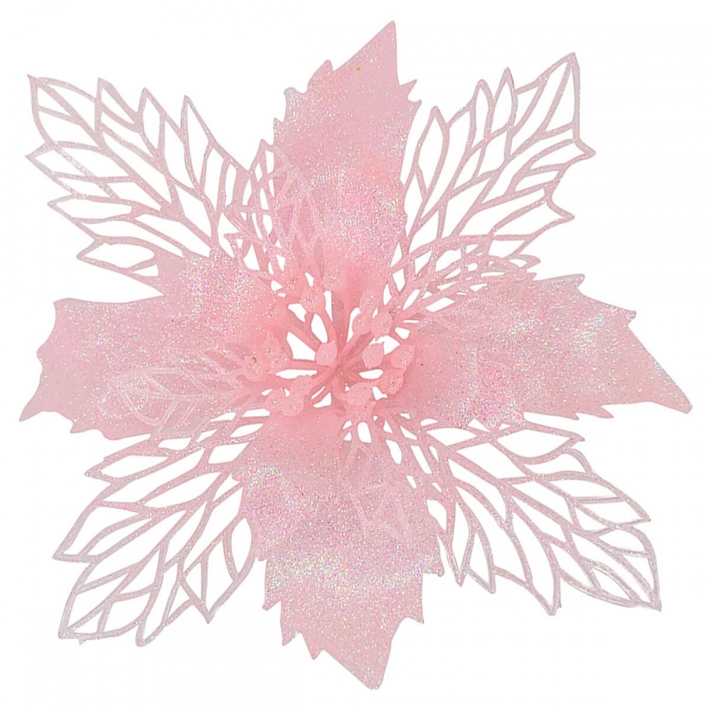 Декорація новорічна Різдвяник 15 см рожева