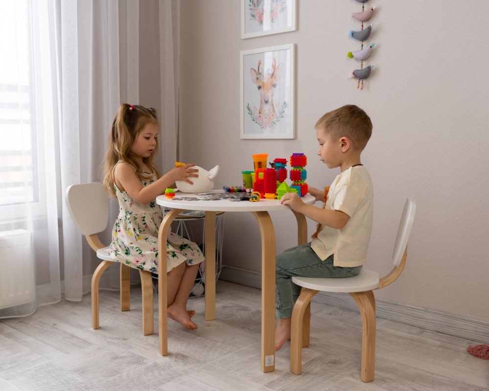 Стілець дитячий Veres Монако біло-буковий 46.400.2.15 біло-буковий