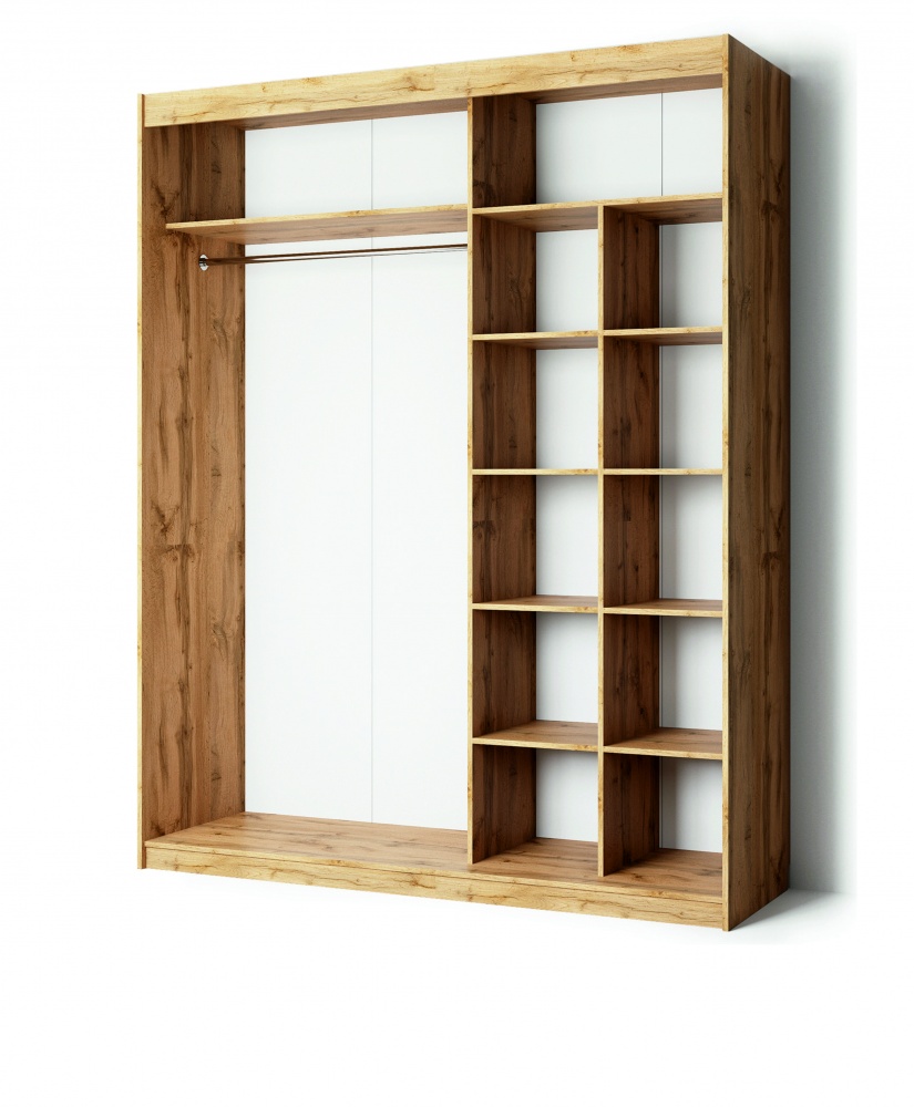 Шкаф-купе TREND Берегиня ДСП 1900x600x2400 мм дуб тахо двери / ДСП / стекло