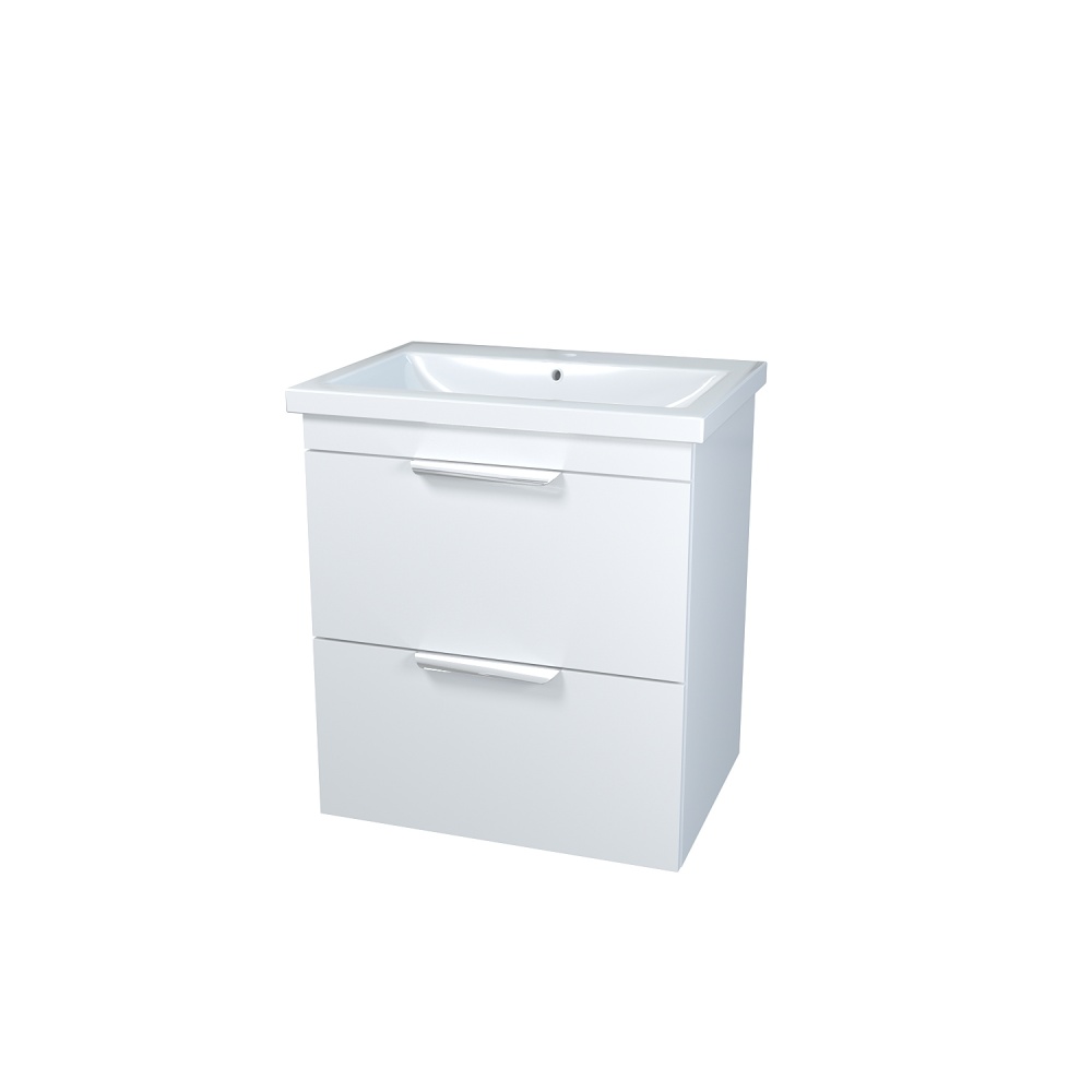 Тумба на ножках Сансервіс Каталония-60 с умывальником Сомо-60 белый глянец