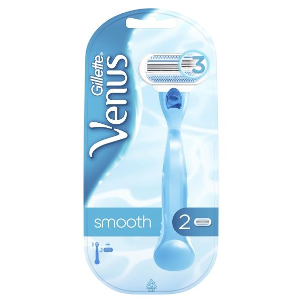Станок для бритья Gillette Venus Smooth со сменными картриджами 2 шт.