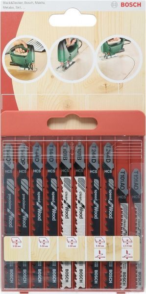 Набор пилочек для электролобзика SET T-ХВ 10 шт. 2609258745