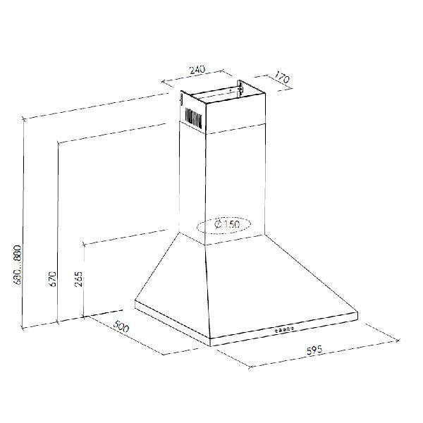 Витяжка Pyramida KS 1000 white 60 см
