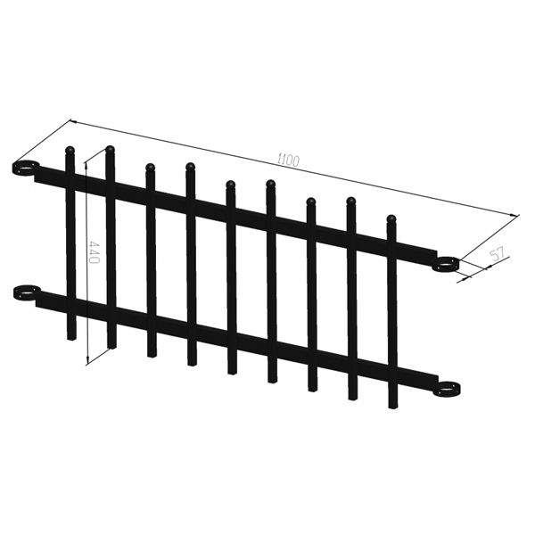 Секция ограждения универсальная 1100x440 мм