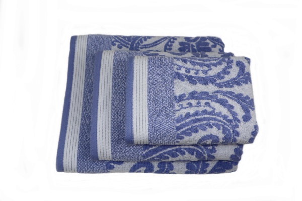 Рушник махровий Milestone 50x90 см синій із малюнком La Nuit 