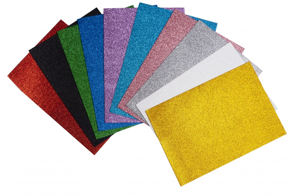 Фоамиран ZiBi А4 10 цветов 2 мм с блестками ZB.1841