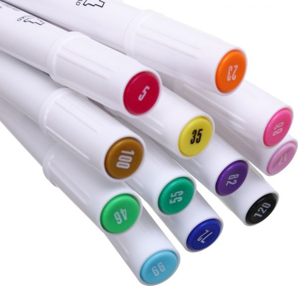 Набір маркерів професійних двосторонніх ZX-600-12 різнокольоровий 