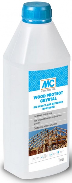 Біозахист МС деревини прозорий Wood Protect Crystal мат 1 л