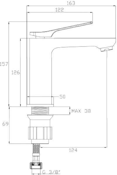 Смеситель для умывальника Invena Neri BU-01-001
