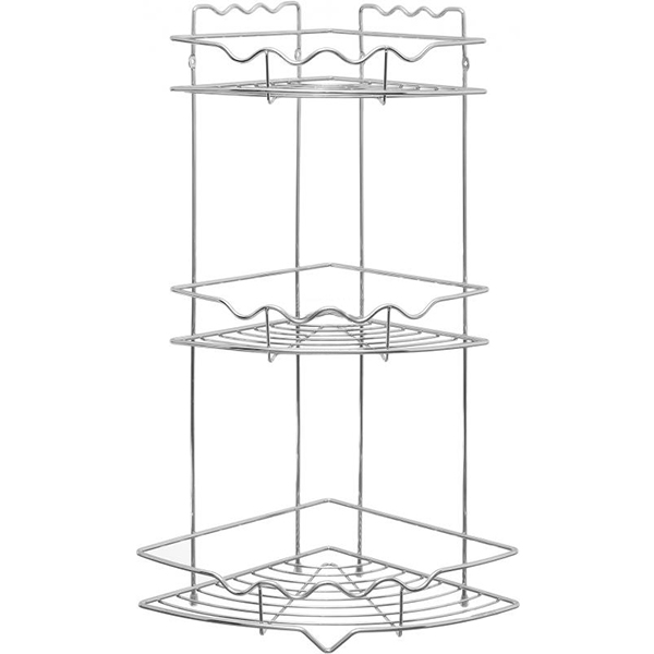 Полка угловая Lemax 3-х уровневая ЕВА-436 для ванной комнаты 255х255х558 мм 