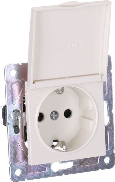 Розетка із заземленням HausMark HausMark Alta з кришкою крем SNG-SCP.SQ20MG1WGC-CR